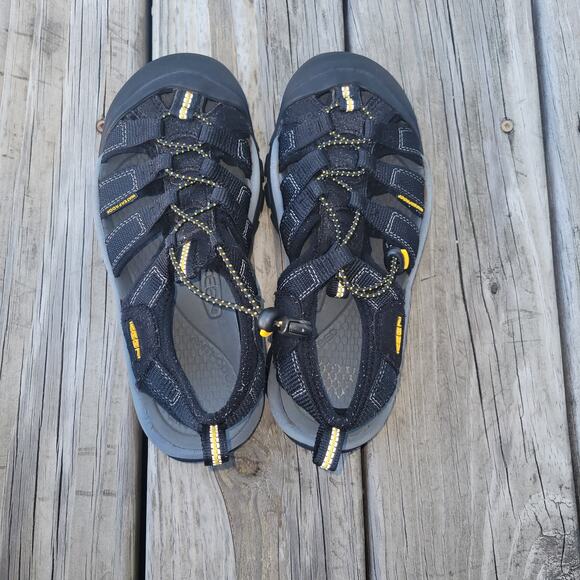 Keen Hiking Sandal Women Closed Toe Black Yellow Water Washable Size 6.5 - Picture 1 of 12